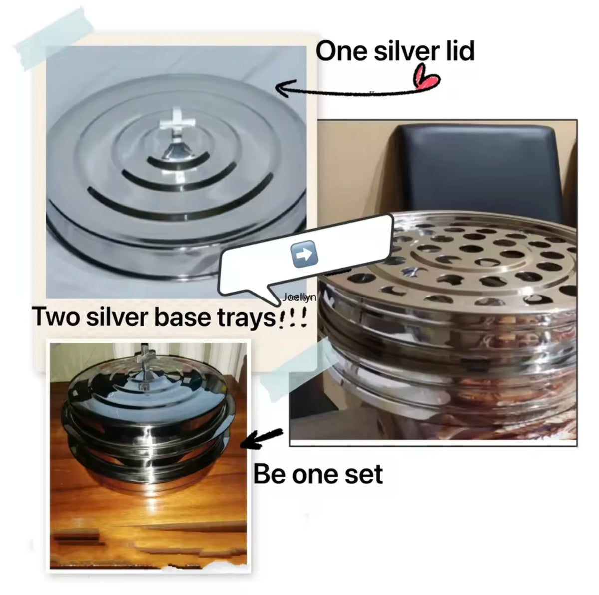 Stainless Steel Communion Tray Round Base - Two
