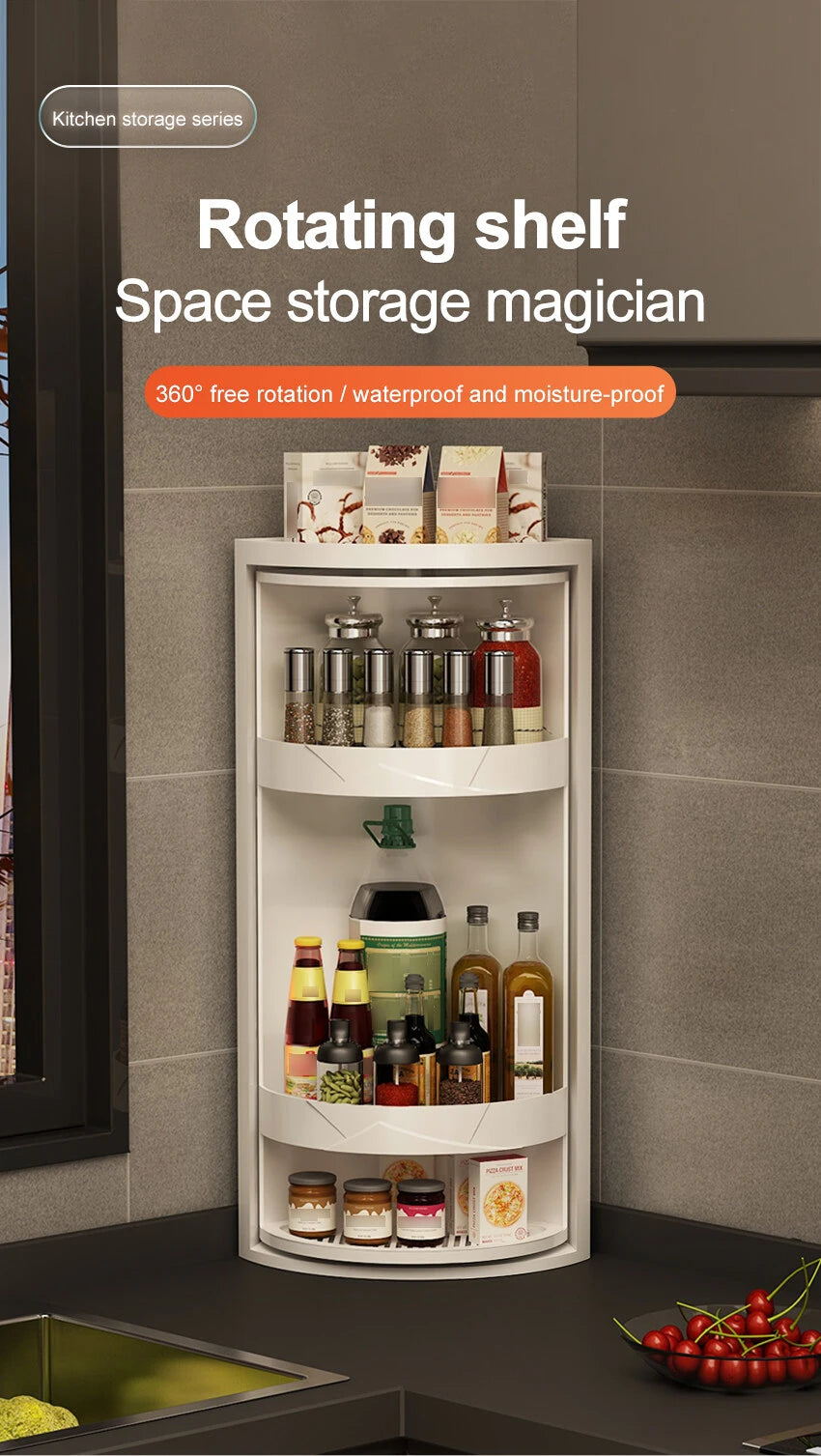 Rotatable Layered Adjustable Shelf Bottle Holder Condiment