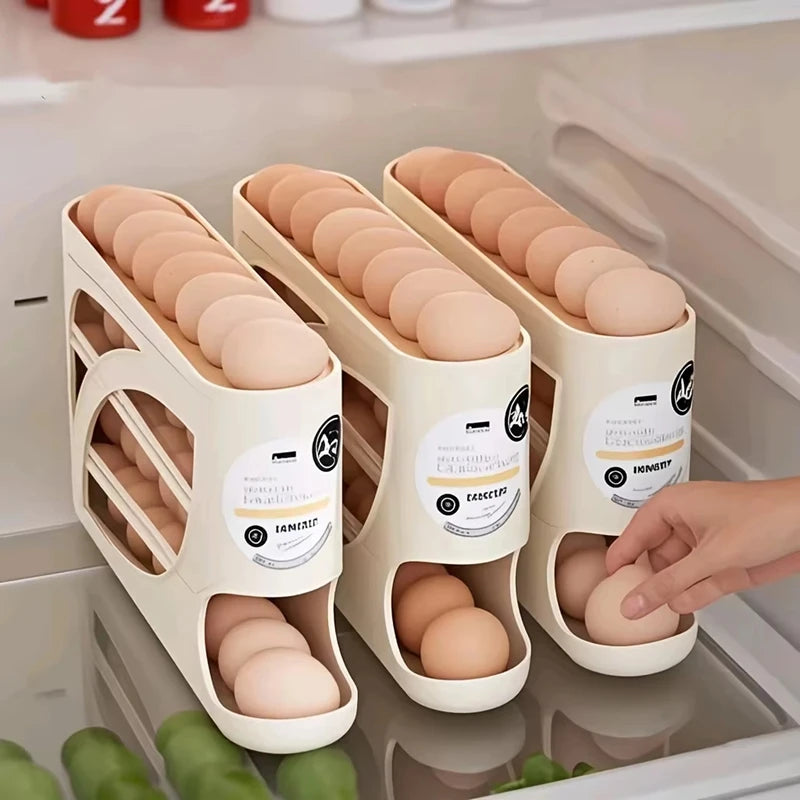 3-Tier Refrigerator Egg Storage Box Side Door Storage