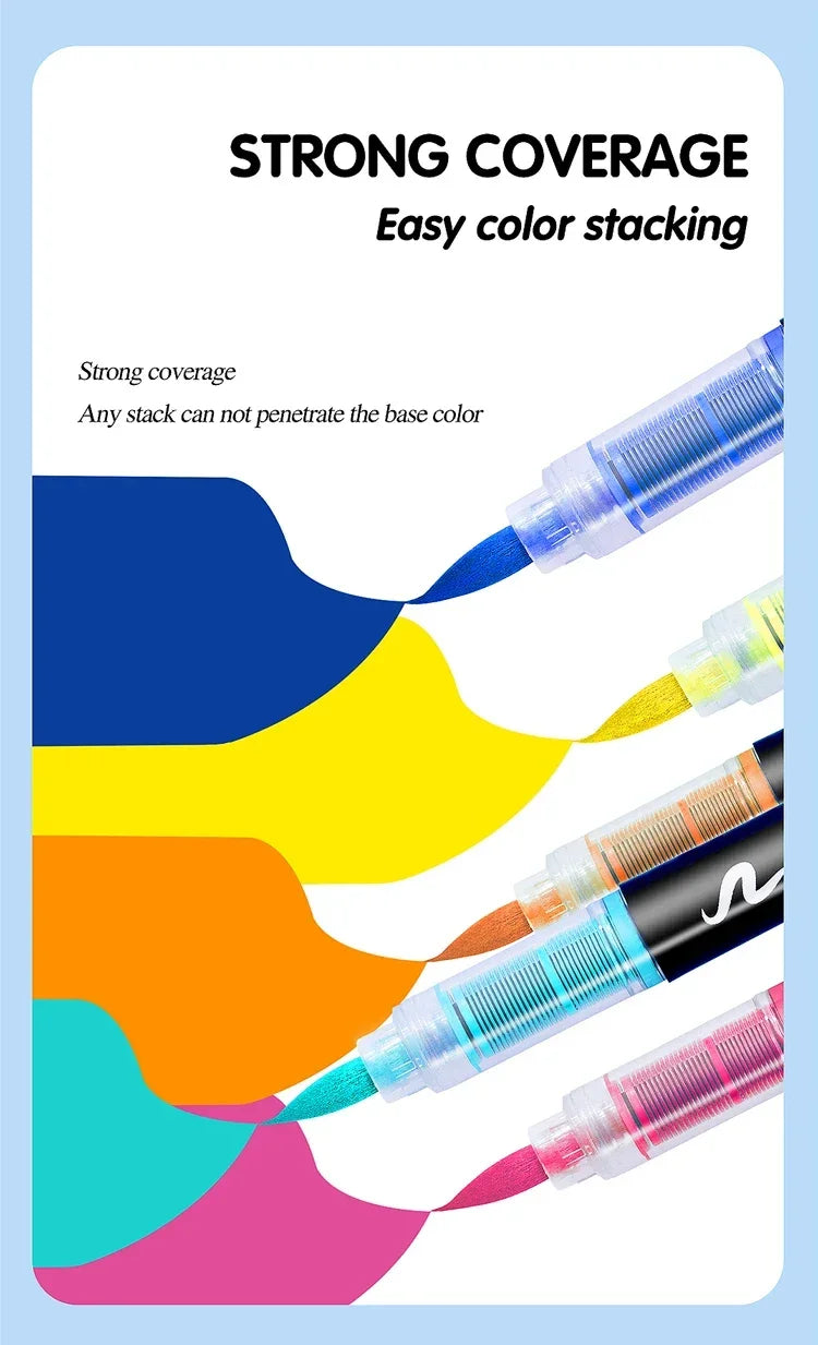 12-240 Colors Acrylic Paint Markers Brush Tip Direct-Liquid