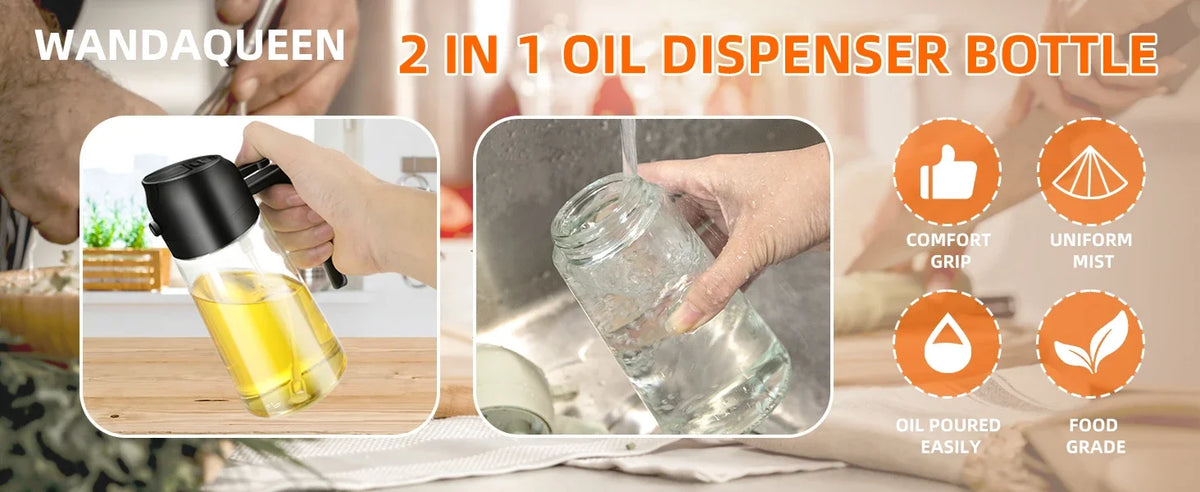 2pcs Oil Spray Dispenser Sprayer Pourer Oil Empty