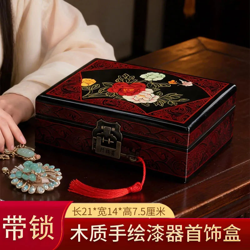 Chinese Style Wooden Lacquer Box Pu Er Tea