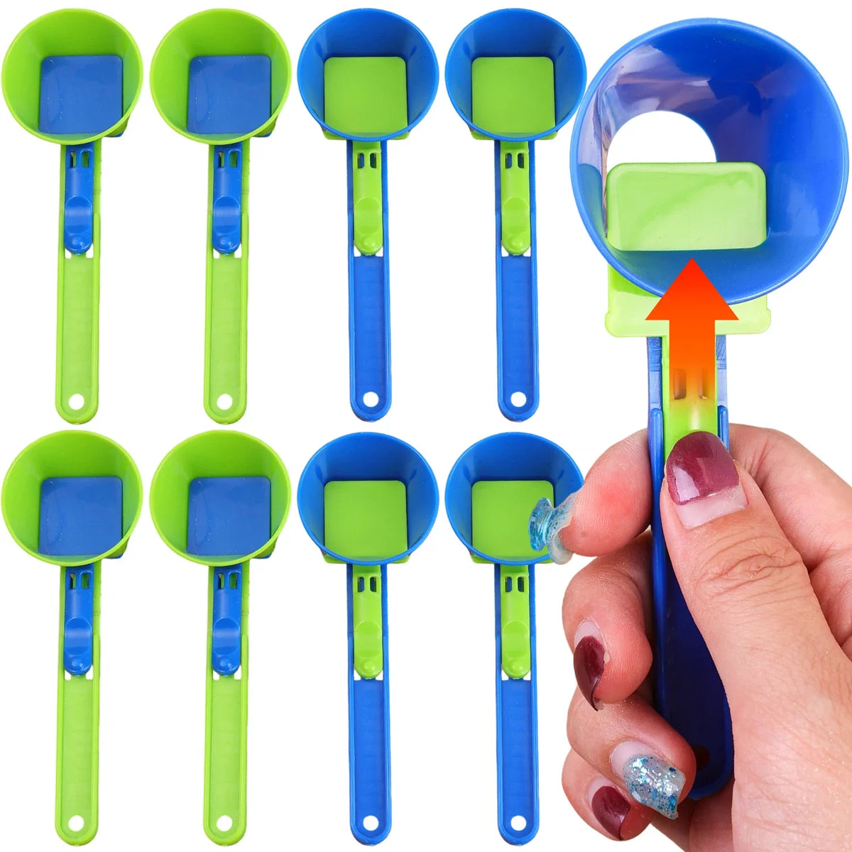 4/1pcs Creative Protein Powder Sliding Spoon Funnel Spoons