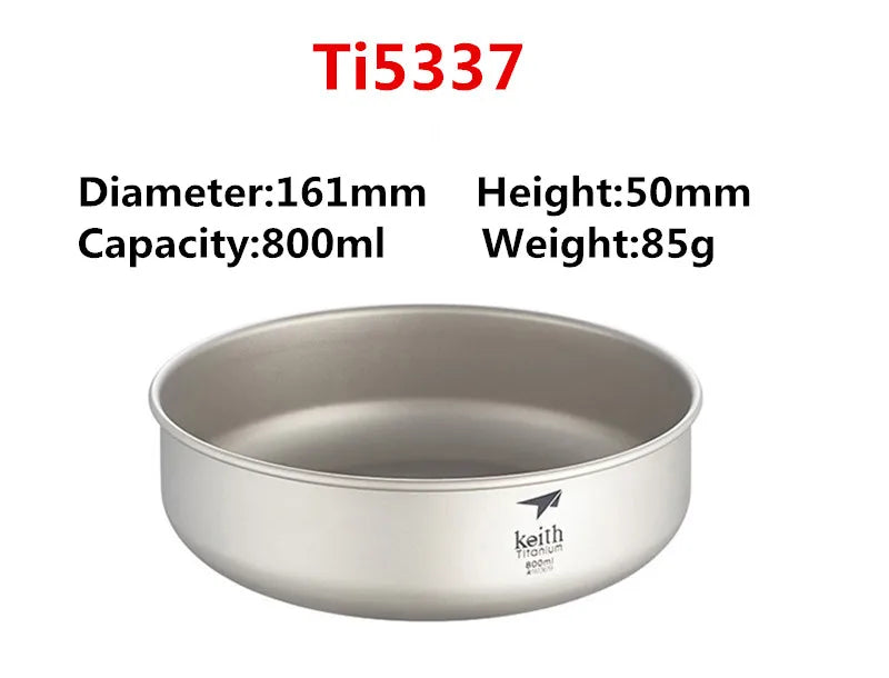 Keith Camping Tableware Titanium Bowls Pan Fruit Vegetable