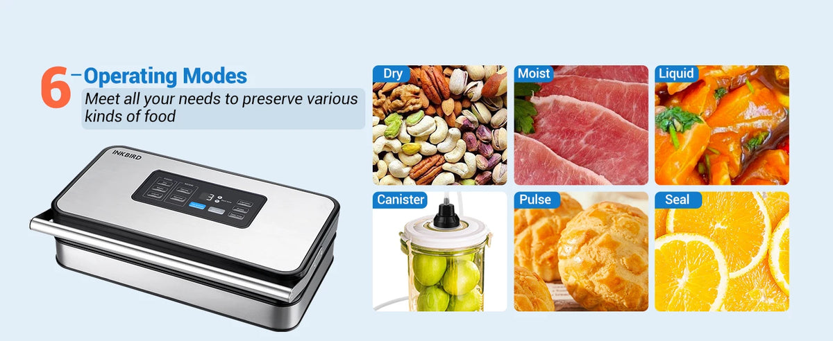 Inkbird Ink-Vs04 Large Vacuum Sealer Dry/Wet/Liquid Food Sealed