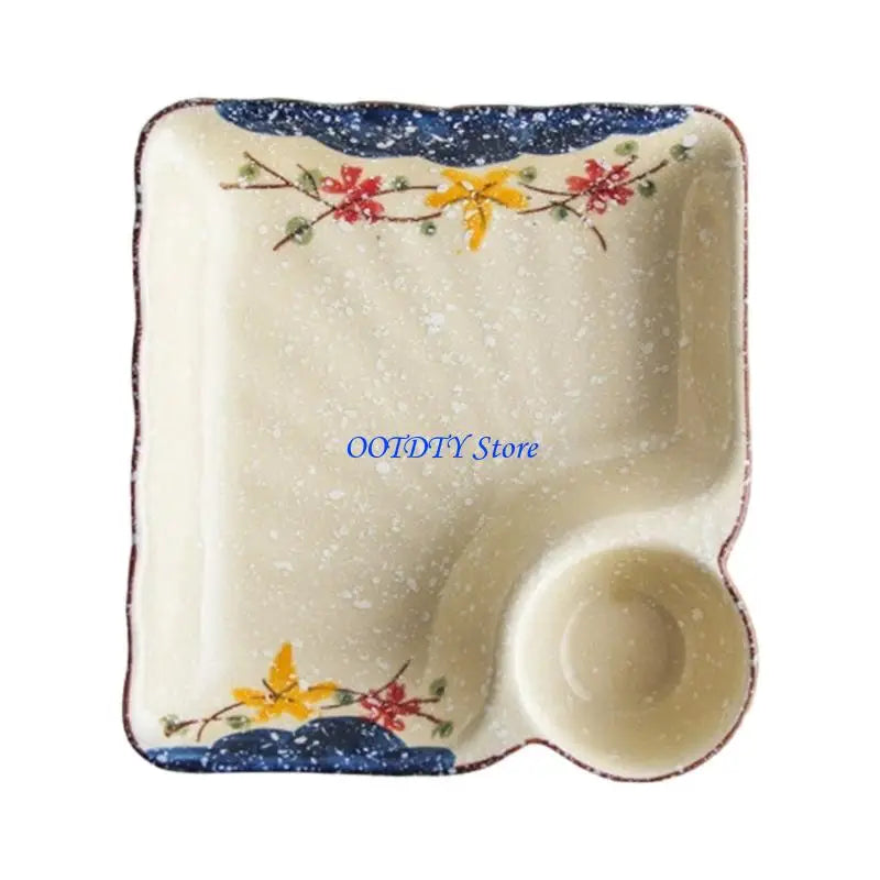 367a Square Ceramic Plate Including Hand Painted Vinegar