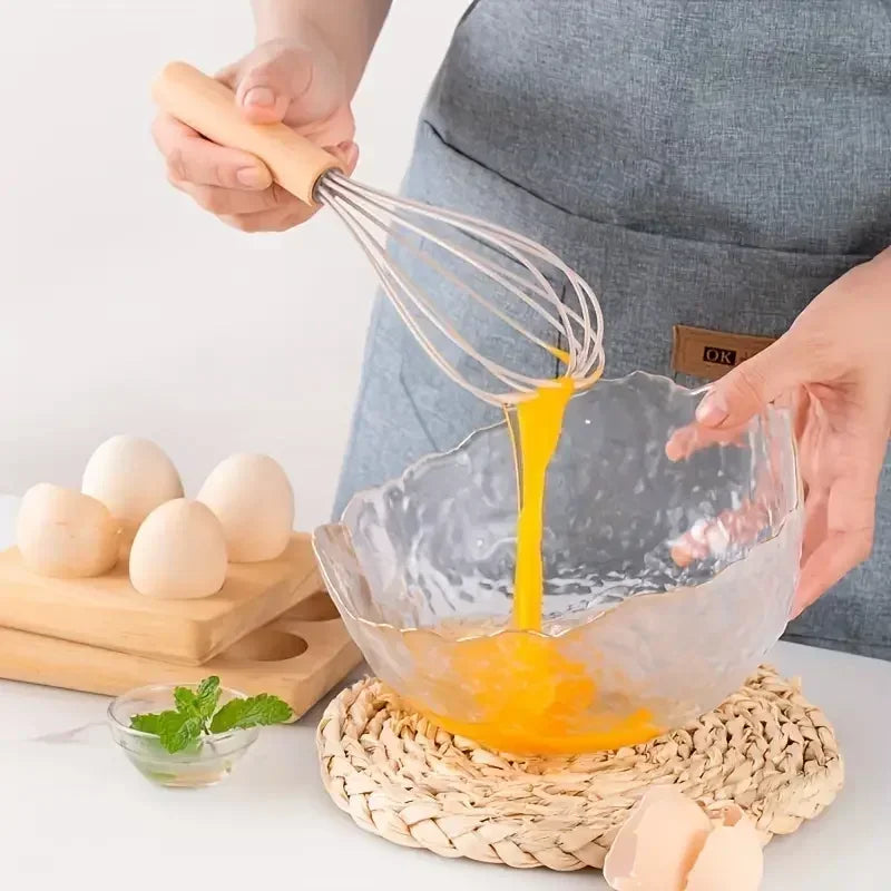 12pcs Of Multi-Color Silicone Wooden Handle Kitchenware Non