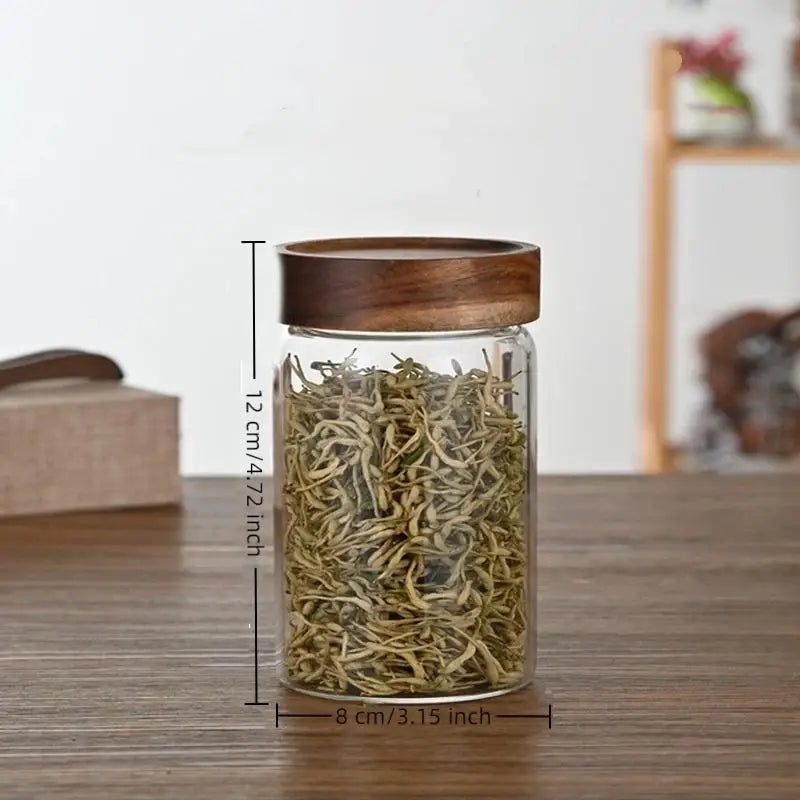 1pcs Coffee Beans Sealed Tank Transparent Glass Container