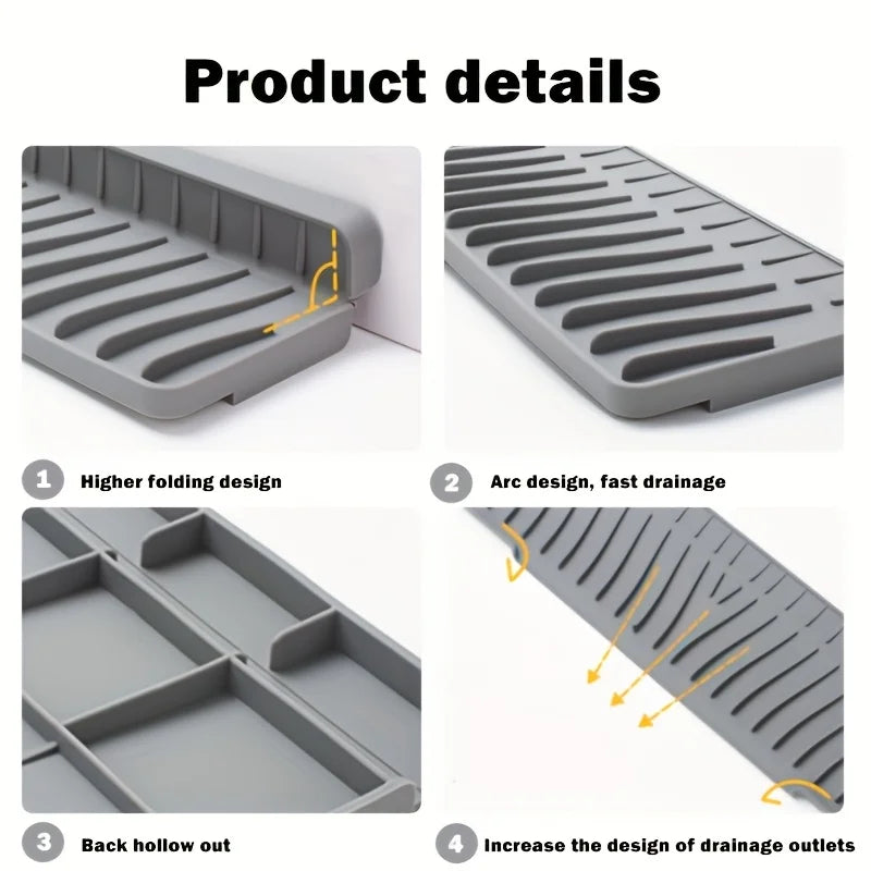 1pcs Faucet Silicone Mat Bathroom Anti-Slip Sink Drain