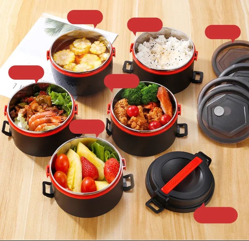 Layer Stainless Steel Lunch Box Kids Student Office