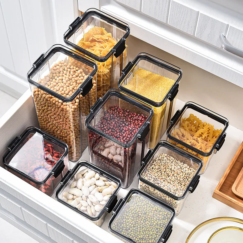 1-4pcs Sealed Jars Organizer Grain Storage Boxes Large