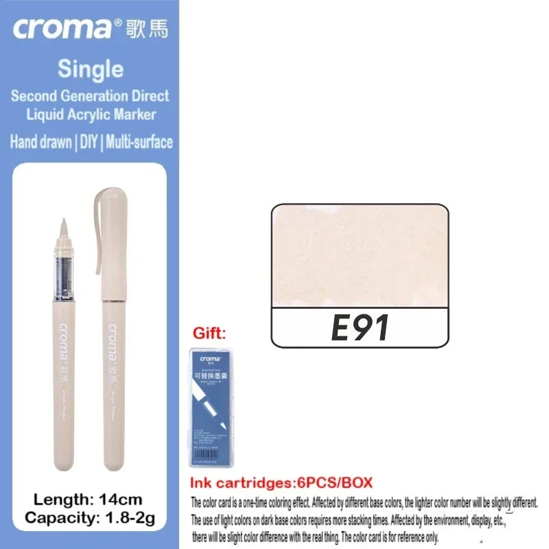 Croma 160/1 Colors Refillable Direct Liquid Acrylic Marker