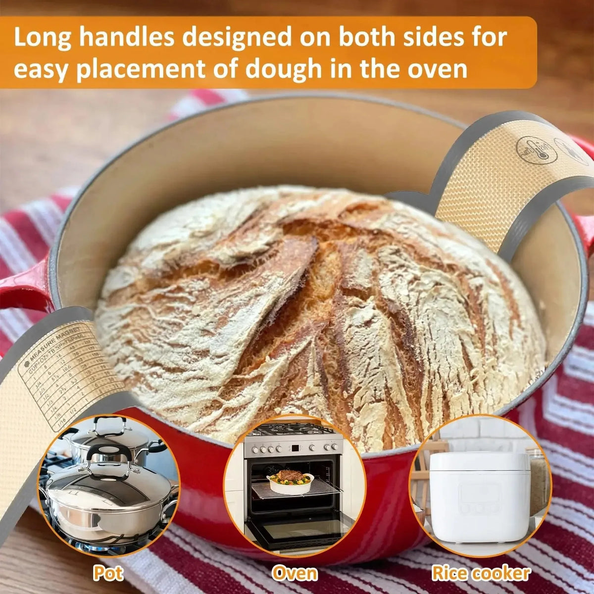 Silicone Baking Mat Long Handles Kneading Pad Dough