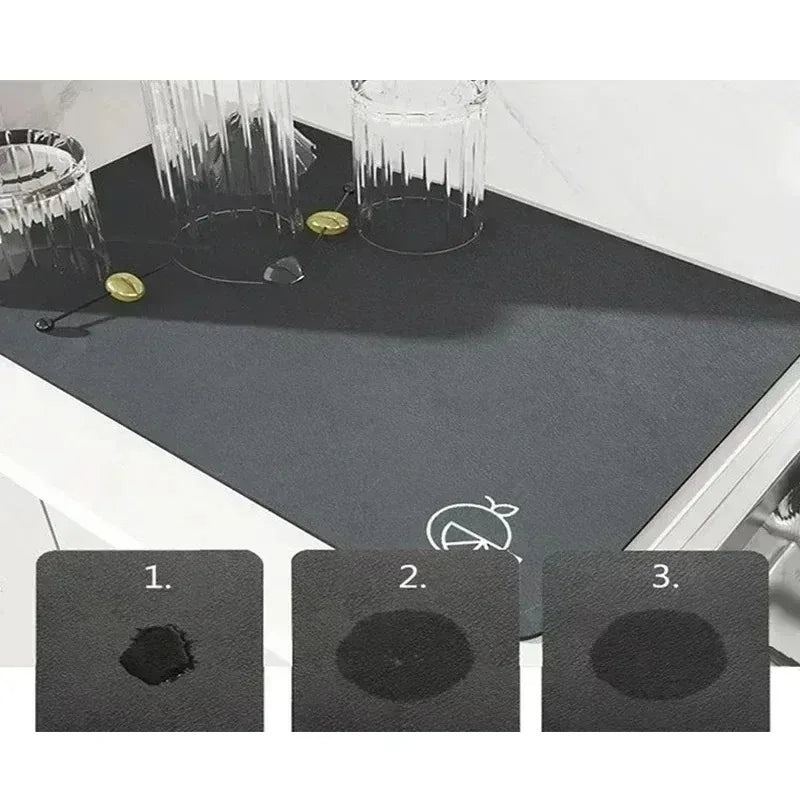 1pc Absorbent Bathroom Floor Mat Restroom Countertop Drainage