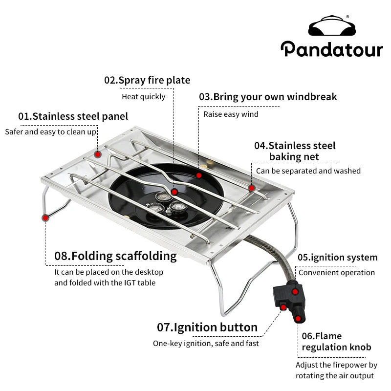 Pandatour Igt Outdoor One-Touch Table Stove Easy Equiped
