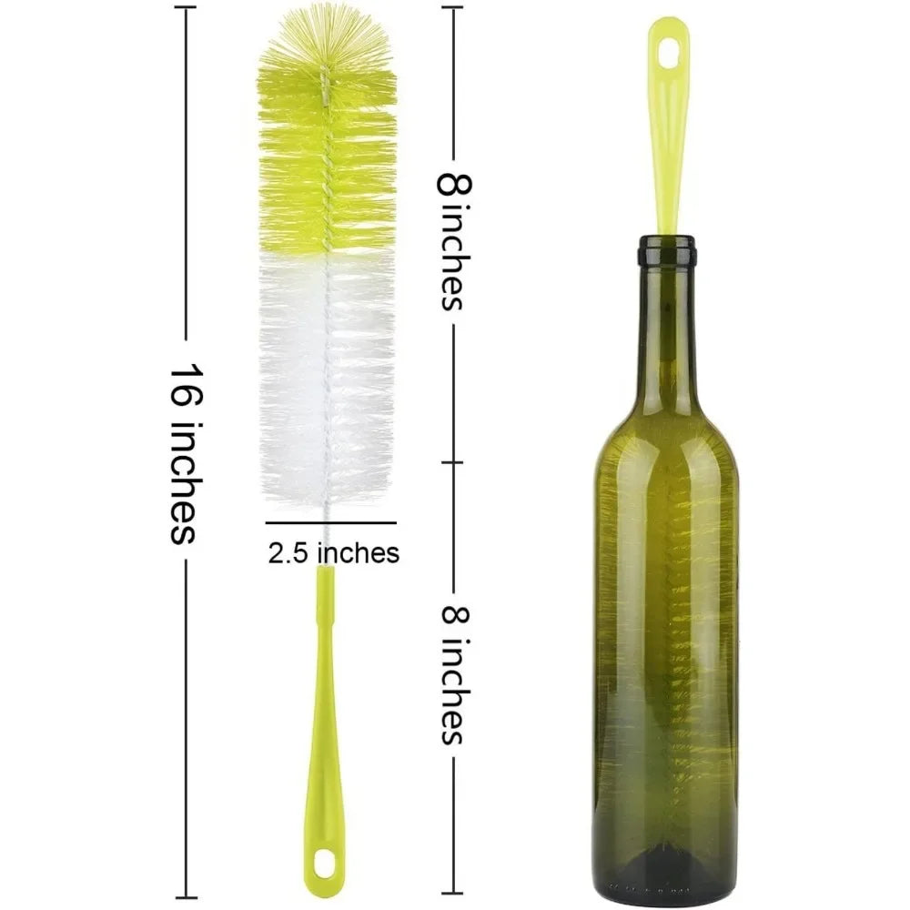 16-Inch Long Bottle Brush Cleaner for Cleaning Wine/Beer/Sports Drinks/Thermos/Glass & Long Narrow-Mouth Sports Bottles