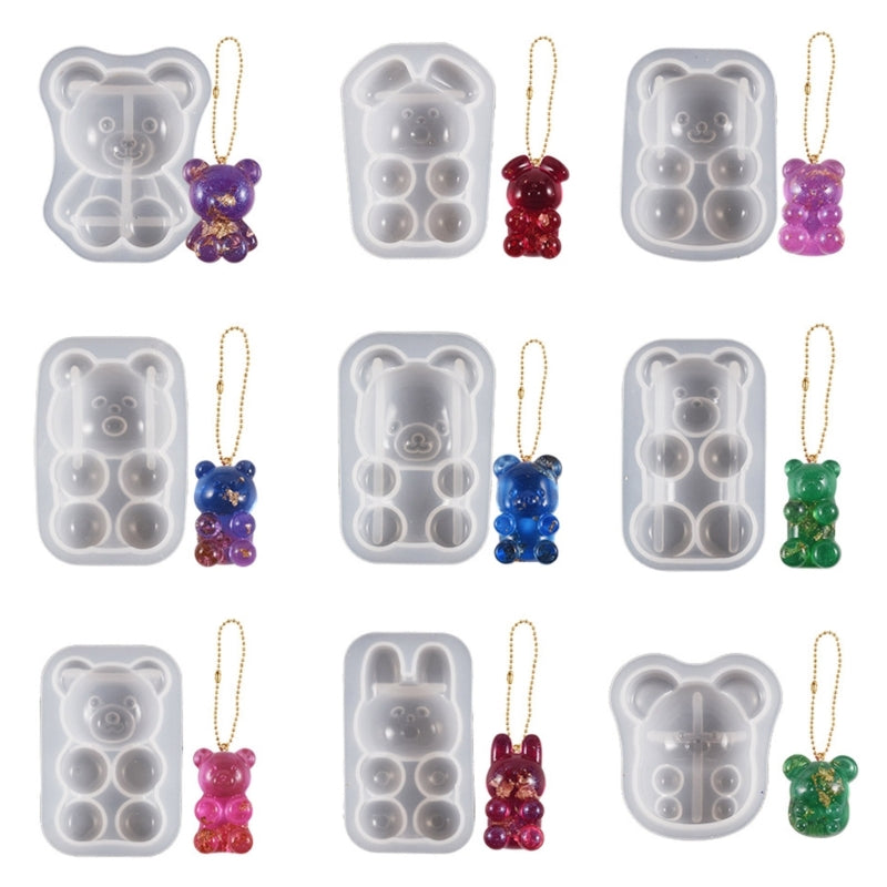 E0bf Diy Semi Three-Dimensional Bear Silicone Mold Epoxy