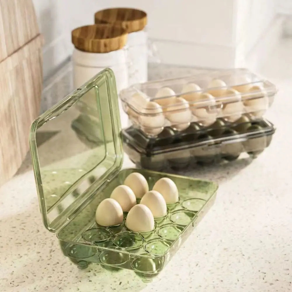 10/15 Grids Egg Box Anti-Fall Eggs Case Transparent