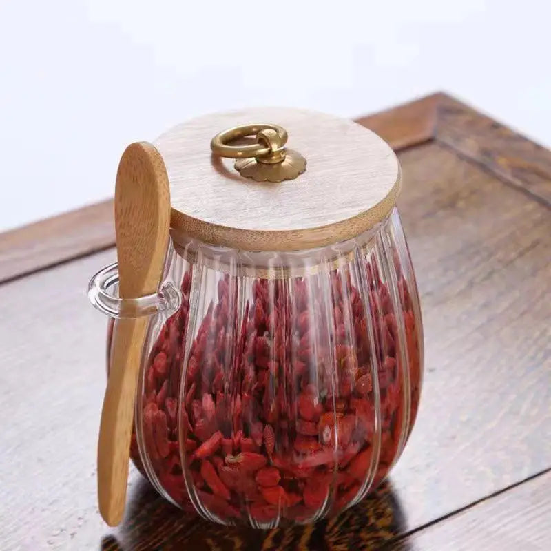 Airtight Food Containers Storage Pots Glass Jar Lid