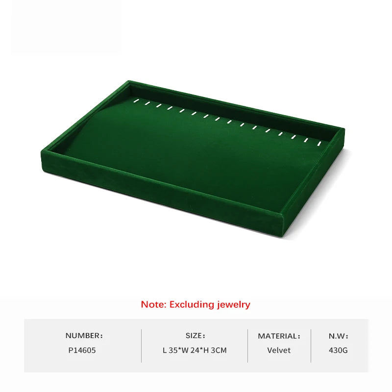 Woodten Green Premium Jewelry Display Tray Velvet Ring
