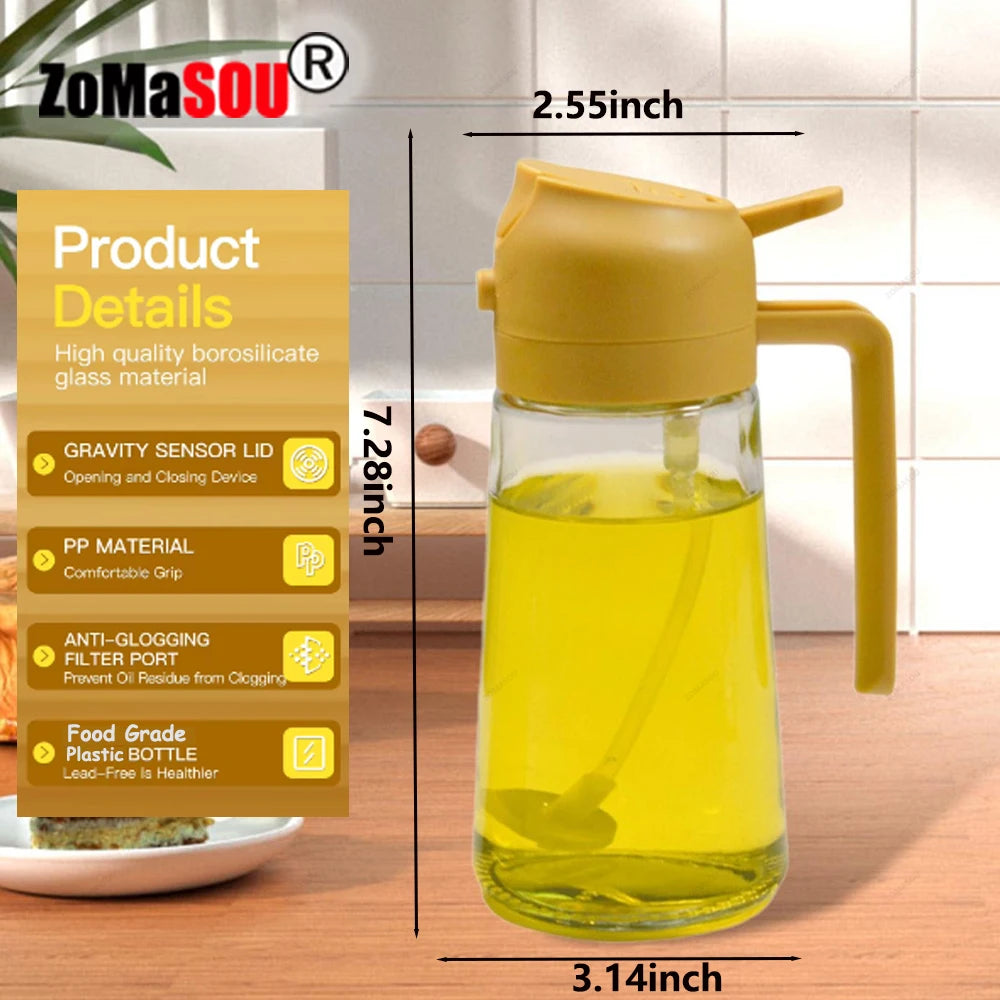 1-4pc 2-In-1 Sprayer Pourer Oil Empty Bottle Plastic