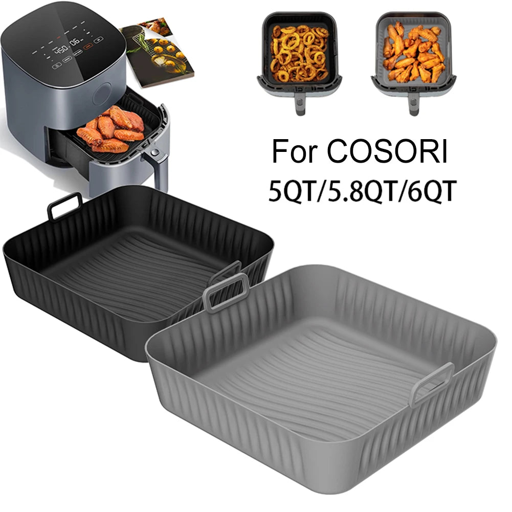 1pcs Fryer Silicone Liners Nonstick Airfryer Basket Reusable