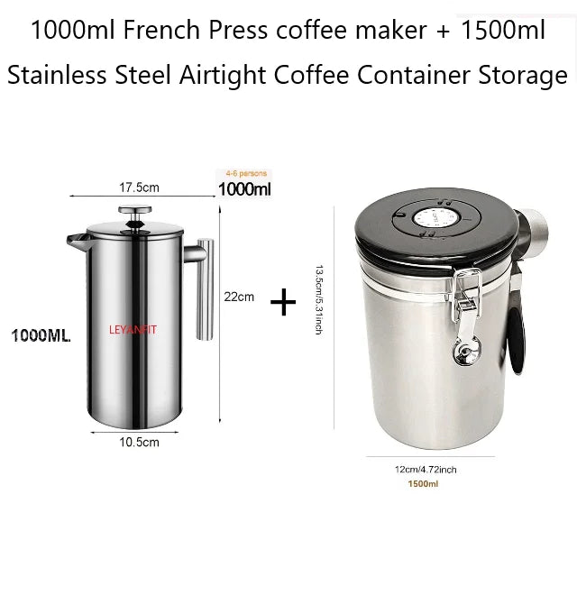 5l Coffee Maker French Press Stainless Steel Espresso