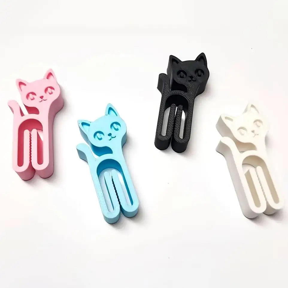 3/6pcs Random Cat-Shaped Clips Seal Bags Envelopes &