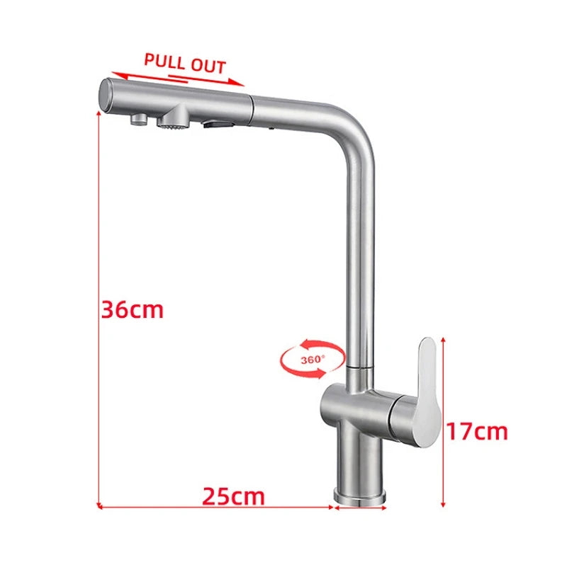 Pull Out Sink Faucet Two Model Stream Sprayer