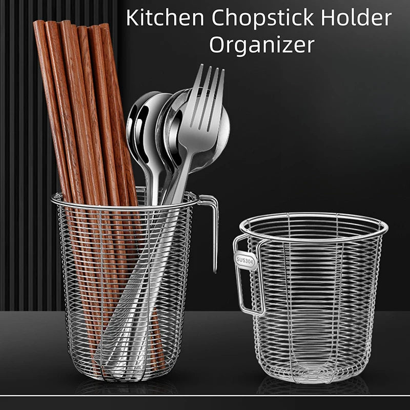 Kitchenism 304 Chopstick Holder Organizer Hanging Wall Stainless