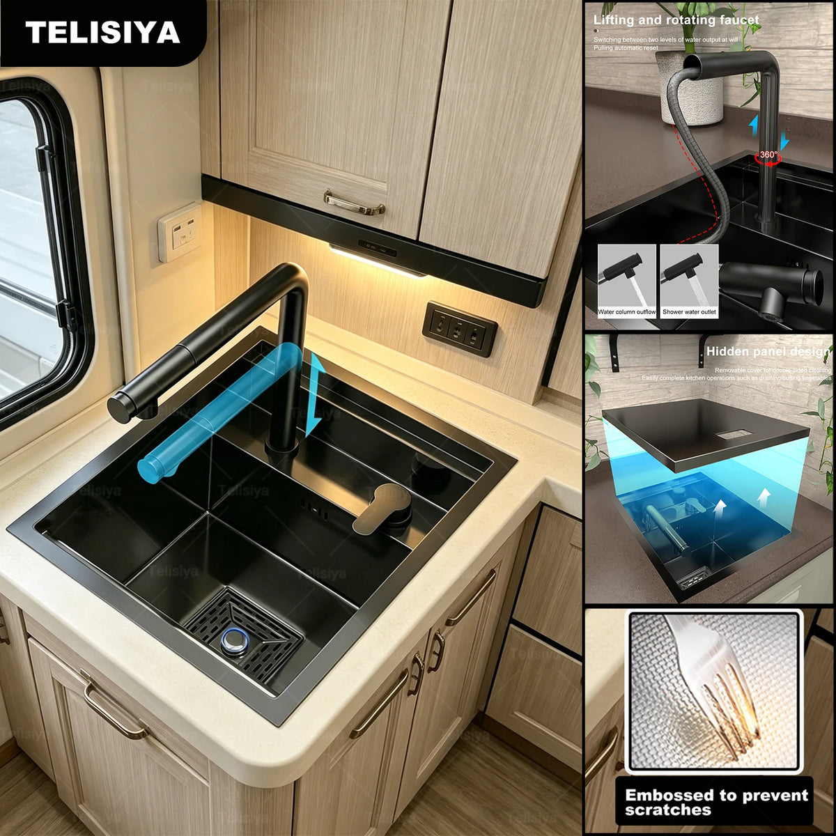 Hidden Sink Stainless Steel Modern Rv Bar Sinks