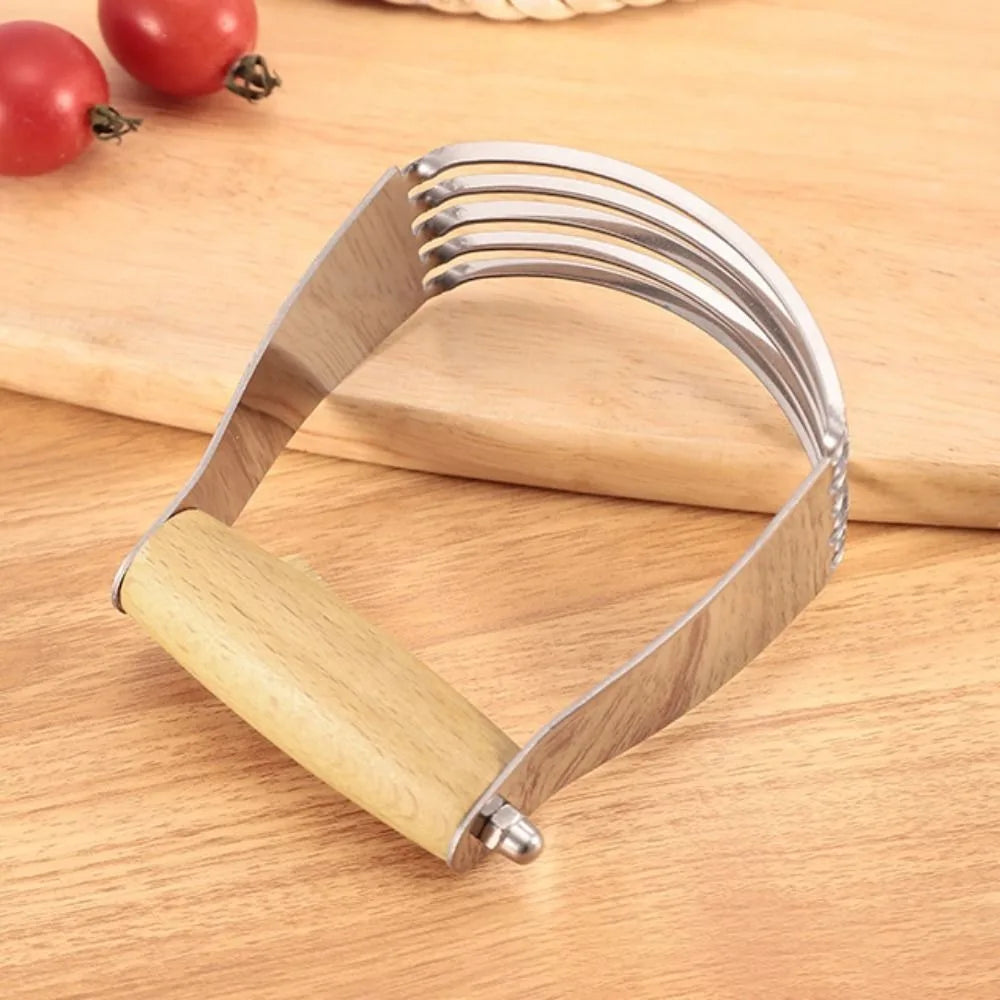 Baking Dough Blender Wood Handle Curved Design Flour