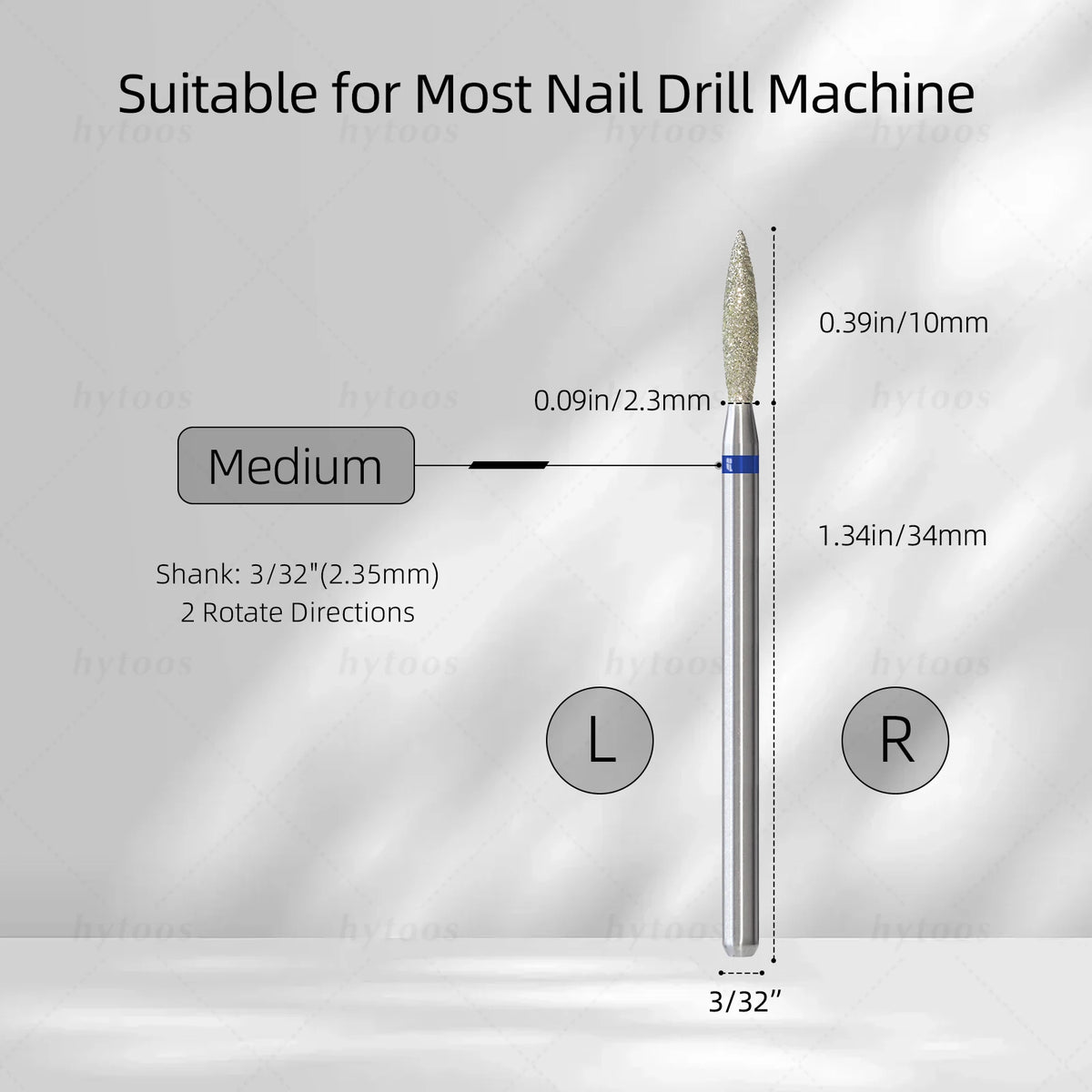 Hytoos Flame Cuticle Clean Diamond Nail Drill Bits