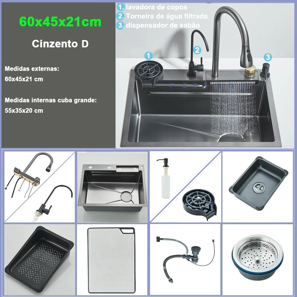 Shinesia 304 Stainless Steel Sink Digital Display Large