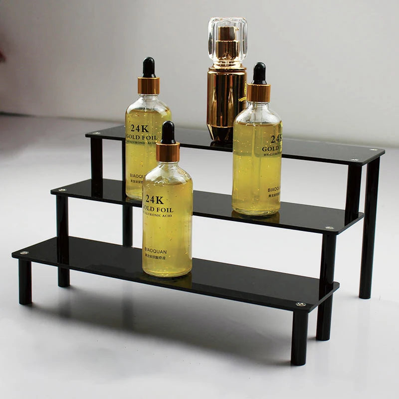 Completely Black Acrylic Display Rack Is Used Cupcakes