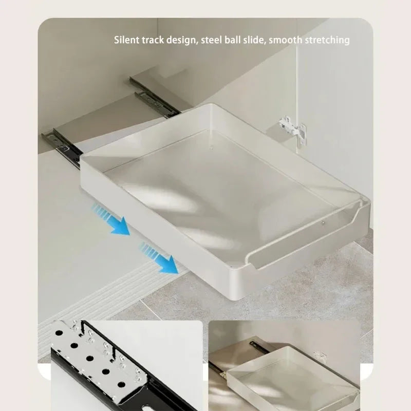 Pull Out Organizer Slide Rails Drawer Type Storage