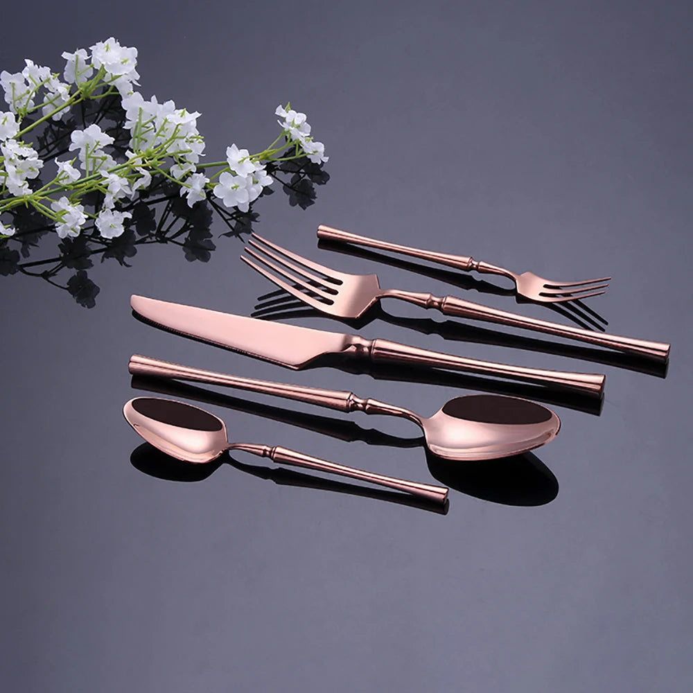 Pieces Knife Fork Spoon Gold Cutlery Complete Stainless