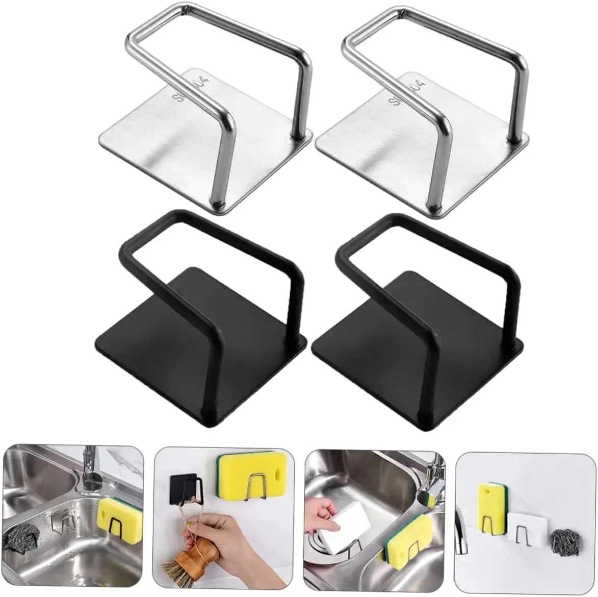 Sponge Rack Self-Adhesive Sink Sponge Drain Rack 304
