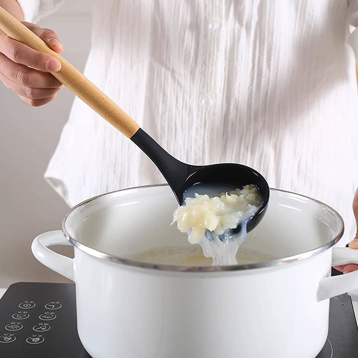 12pcs Silicone Cooking Utensils Non-Stick Cookware Black Cuisine