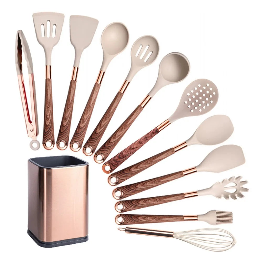 Silicone Cooking Utensils Non-Scratch Non-Stick Heat Resistant