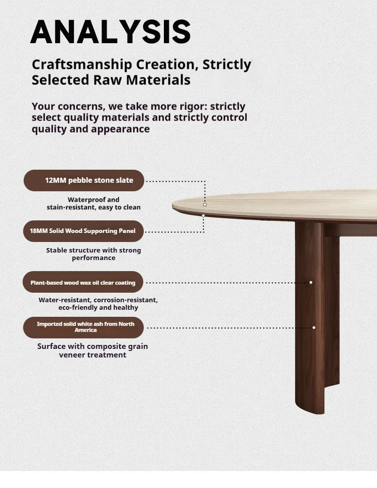 Any Size Custom Beige Travertine Teardrop Dining Table