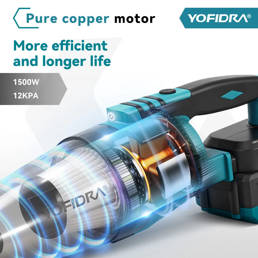 Yofidra 12kpa Electric Vacuum Cleaner Cordless 1500w Cleaner