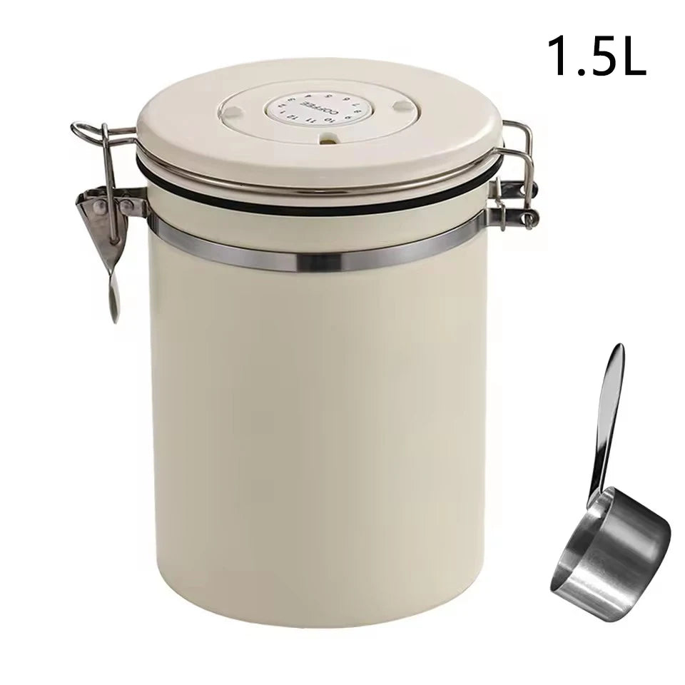 304 Stainless Steel Coffee Beans Vacuum Storage Jar