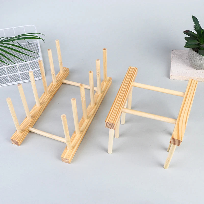 Wooden Dish Drainer Rack Plate Dish Drying Rack