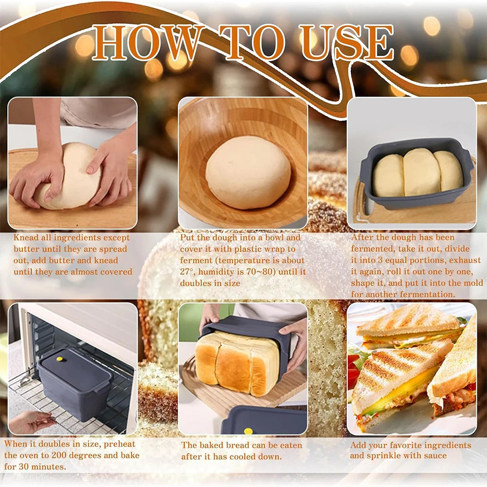 Lmetjma Silicone Bread Loaf Pan Collapsible Bread Toast
