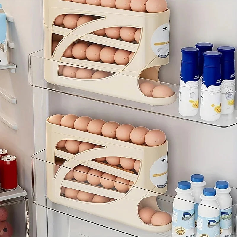 2-3 Tier Rolling Egg Storage Container Refrigerator Holds