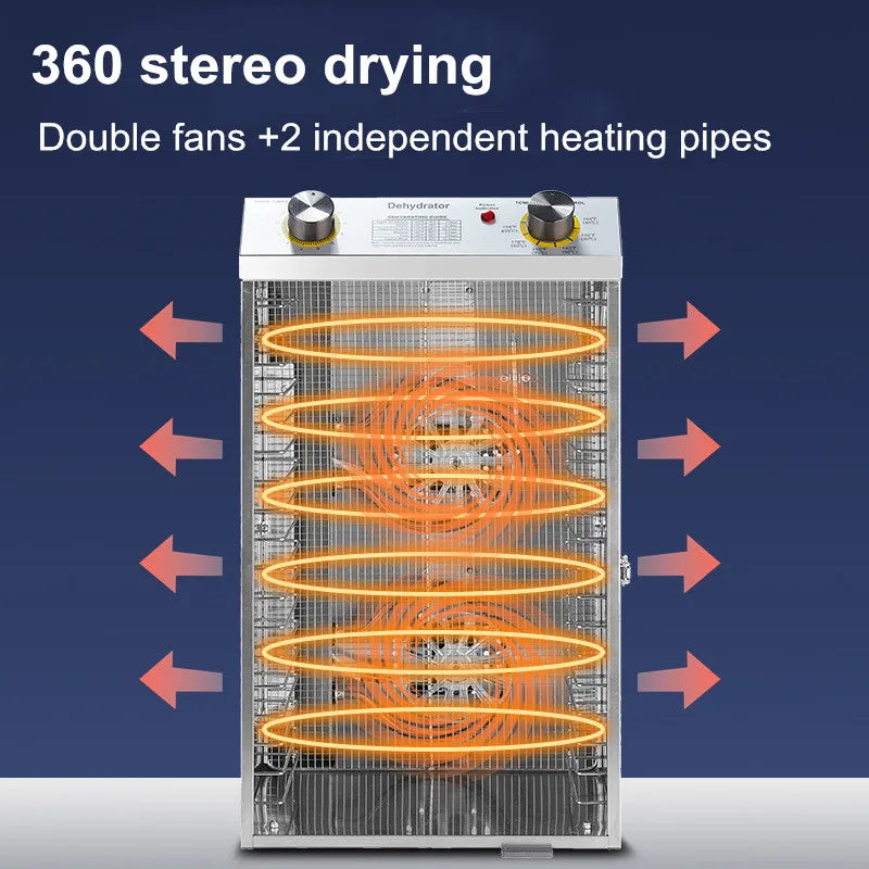 18-Tier Commercial Food Dehydrator Heavy-Duty Dryer Meat Fruits