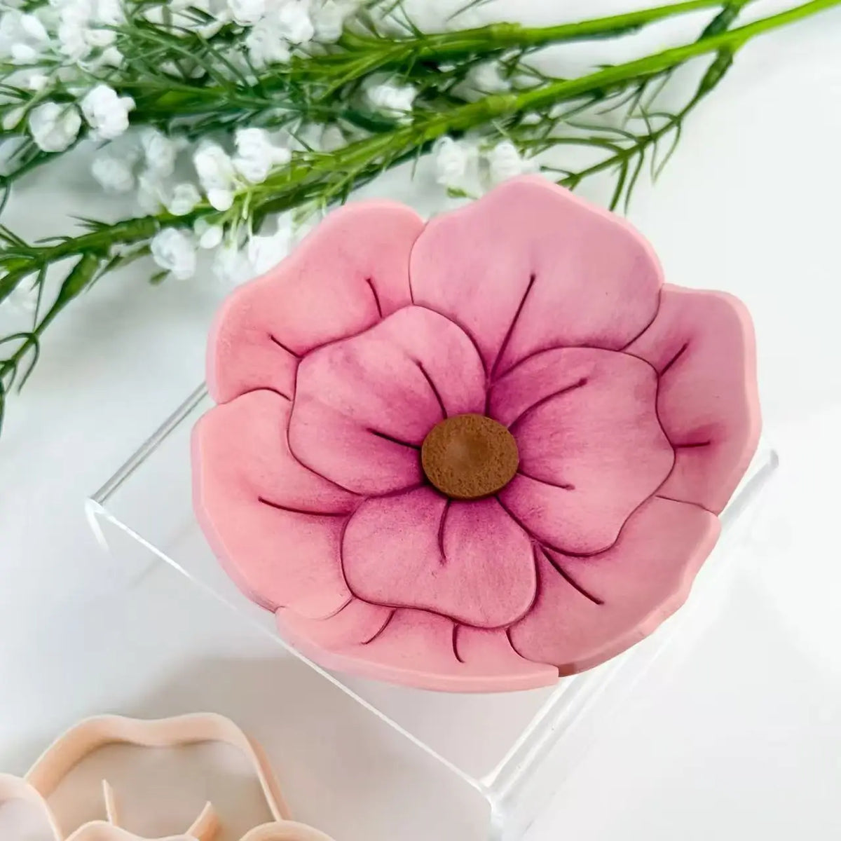 Daisy Polymer Clay Trinket Dish Cutter Shell Palm