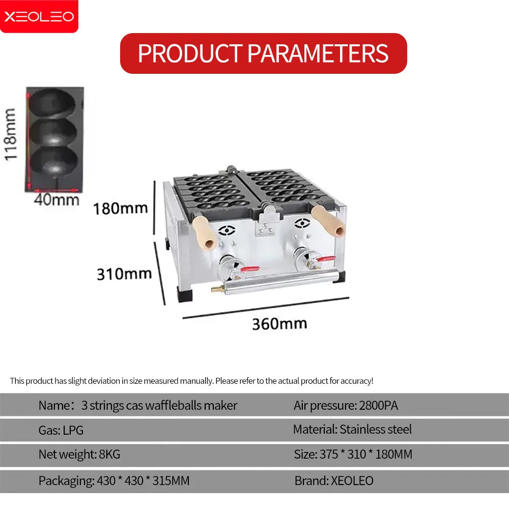 Xeoleo Electric Waffle Maker 1400w Candied Haws Skewer