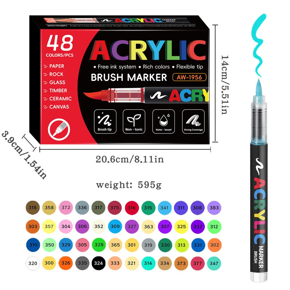 168 Colors Acrylic Markers Automatic Ink Control System
